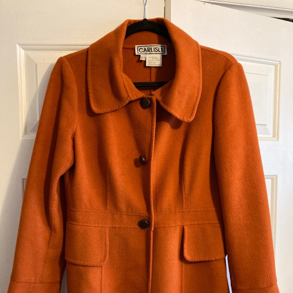 Gorgeous burnt sienna pea coat